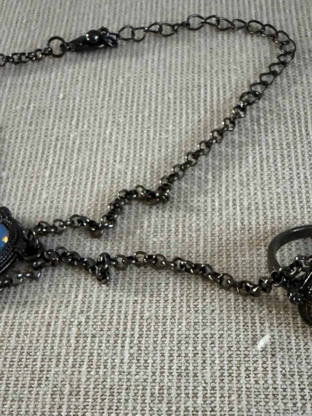 Women's Blue Teardrop Pendant Bracelet and Ring Set - - Picture 2 of 4